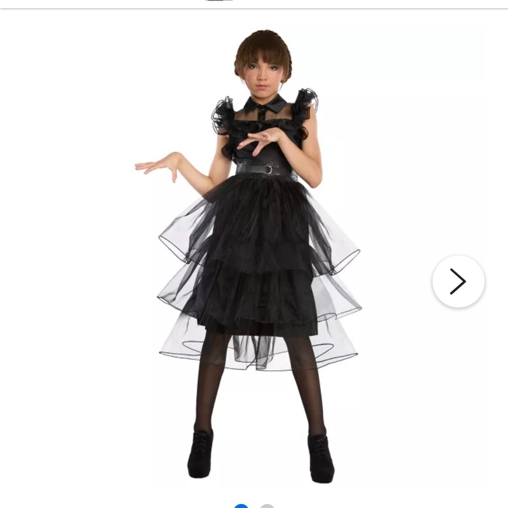 Spirit Halloween Wednesday Addams Family Costume Childs Girls XL Dress 14 16